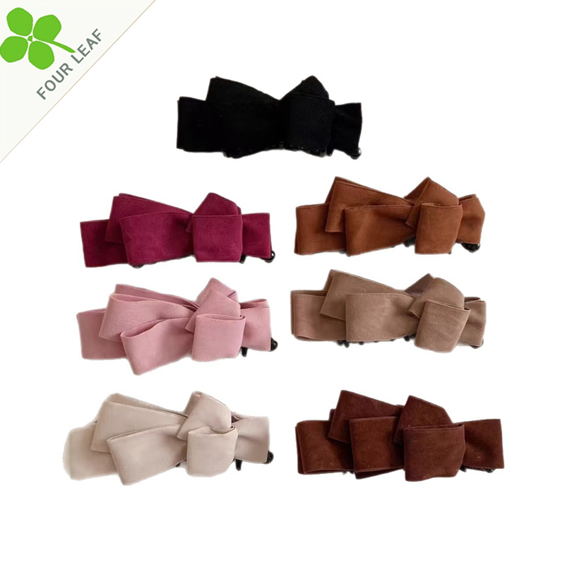 蝶結び バナナクリップ 髪留め 秋冬 ヘアアクセサリー ファッション 高級感 やさしい