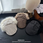 フライトキャップ つば付き レディース フェイクファー 耳あて付き キャップ パイロットキャップ