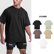 メンズ オーバーサイズ ドライTシャツ 美式カジュアル・落ち感シルエット・速乾通気・半袖インナー★全5色