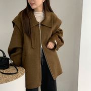 2025年INS 秋冬新作     おしゃれ   立ち襟  ウール  ヴィンテージ  コート  トップス