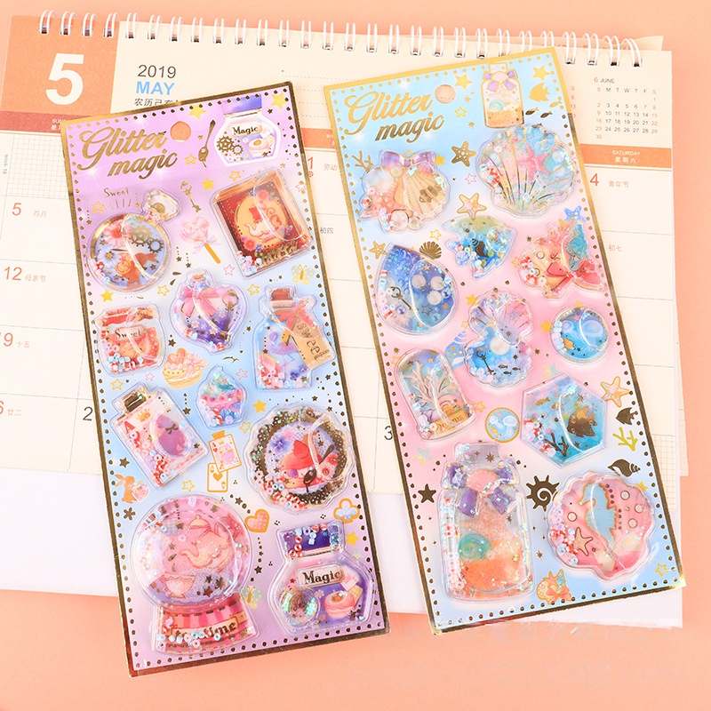 手帳素材装飾　貼り付けパーツぷくぷく立体シール　携帯装飾品　3Dエポキシステッカー