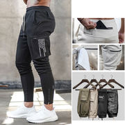 【LOGOあり】メンズ スリムフィット ジョガーパンツ 美式カジュアル 多ポケット ジップ付き★全6色
