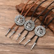 首輪レザーネック/ループタイ メンズ ポロタイ ボロタイ おしゃれ 紐 ロープ アクセサリーE90060