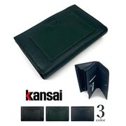 セール★全3色 KANSAI YAMAMOTO(ヤマモト カンサイ)リアルレザー フロントポケット 二つ折り財布