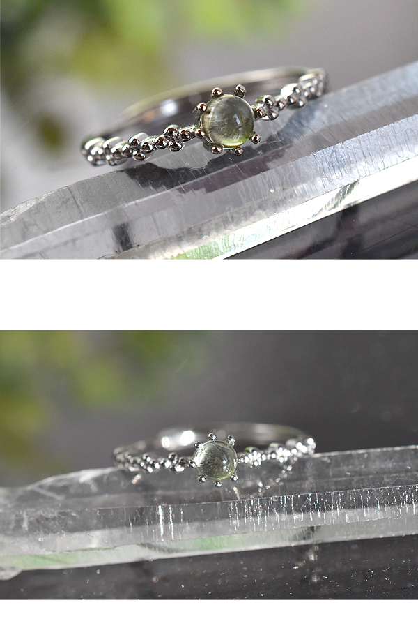 モルダバイト リング指輪フリーサイズ モルダバイト リング 約16号 フリーサイズ 指輪 隕石 バリブラン