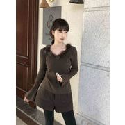 今季マストバイ   気質  可愛い  フレンチ  シャネル風  ニット  インナー トップス