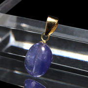 ペンダントトップ　天然バイカラータンザナイト＜タンザニア産＞　原石　K18　ゴールド　ランダム発送