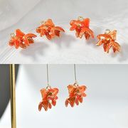 1個 立体 金魚 チャーム 金魚 ペンダント DIYアクセサリーパーツ  ジュエリーパーツ 金魚雑貨 14x17mm