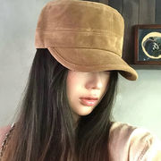 スウェードキャップ    ワークキャップ   小顔帽子   ヴィンテージ    韓国ファッション