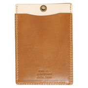 made in underground osaka.japan オイルヌメ革パスケースキャメル