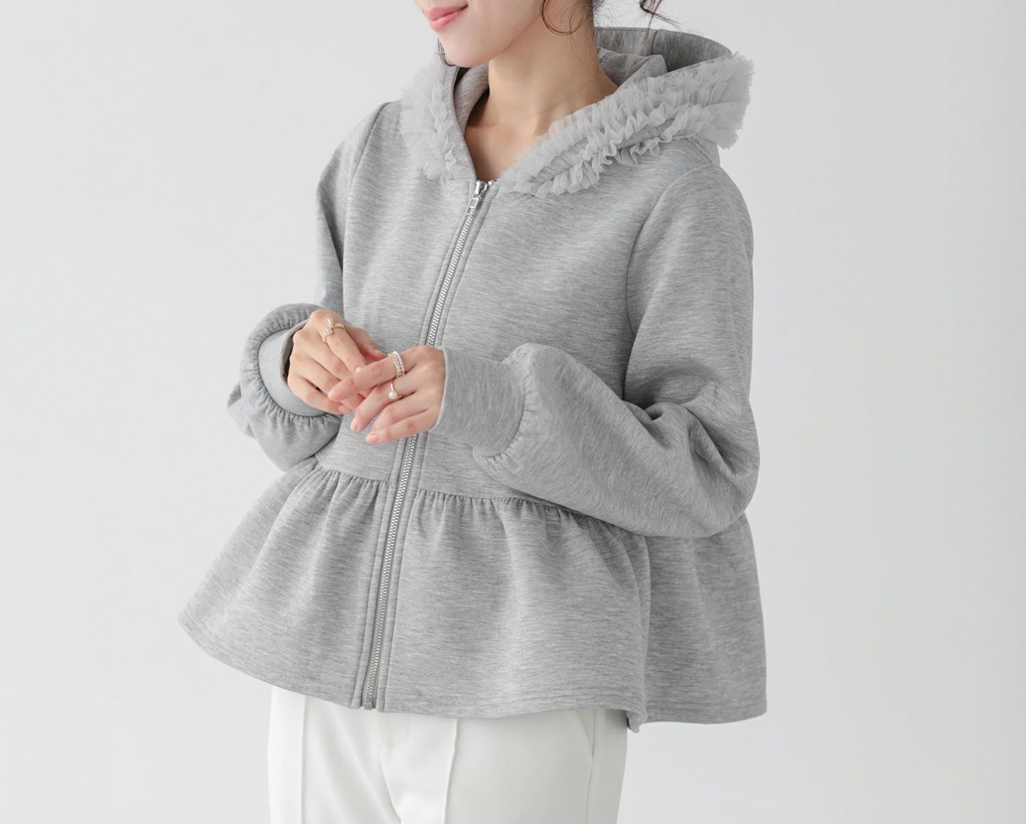 今季マストバイ   気質   おしゃれ　メッシュ切り替え  スウェット コート