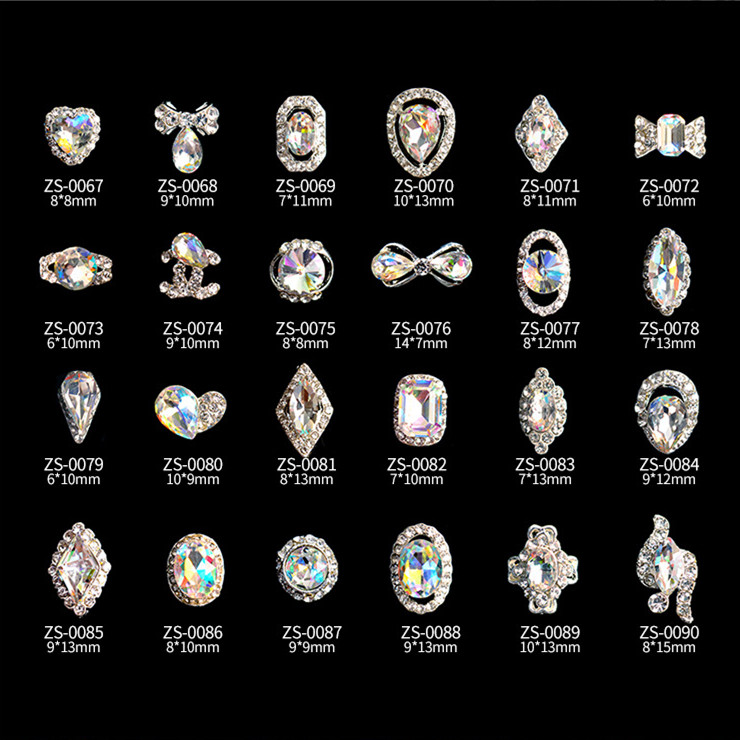 ネイルパーツ ドロップ ジュエリー 韓国ネイル 雫 涙型 台座付き ビジュー オーロラ クリスタルストーン