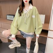 2026年 新作春秋 韓国風 スウェット レディース　おしゃれ ゆったり  POLO ワッフル