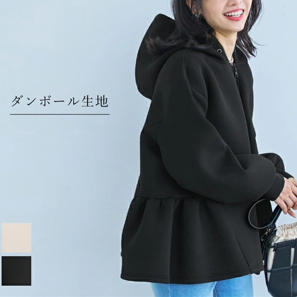 アウター コート ジャケット ブルゾン パーカー レディース ショット丈 帽子付き フレア 大人可愛い