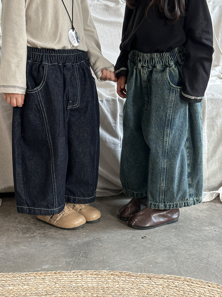 2026春夏新作 韓国風子供服  キッズ服 ロングパンツ デニムパンツ  カジュアル ロングパンツ ズボン2色