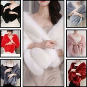 スリートーン  レディースフェイクファーショール y00053