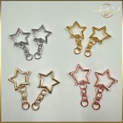 【4色】キーホルダー金具 星 ほし スター 回転カン ナスカンカラフル  DIYパーツ 手芸 基礎金具