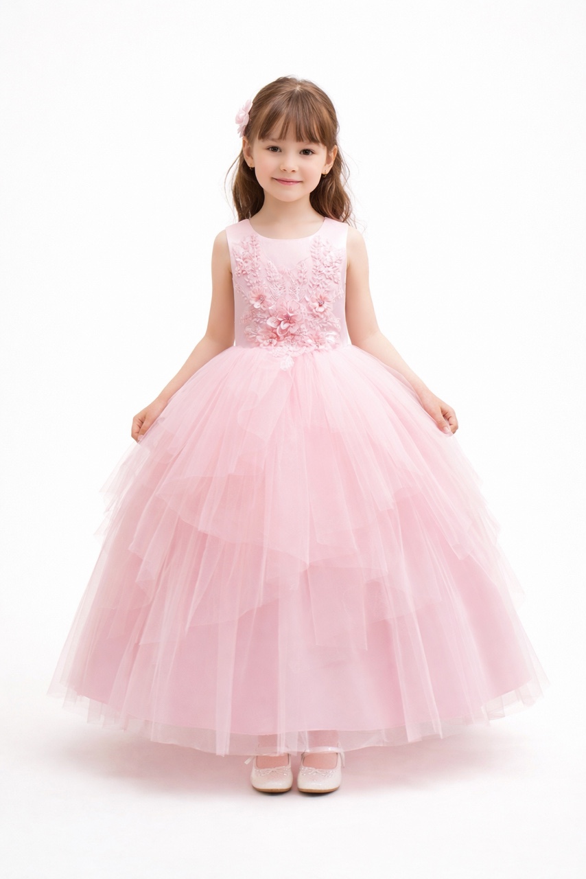 ★mineka★キッズ フォーマルドレス 女の子 発表会 結婚式 チュールワンピース