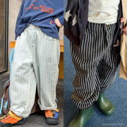 2026春新作　キッズ　ストライプ柄　ジーパン　カジュアル　デニムパンツ　可愛い　子供服　ハーレムパンツ