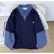 トップス メンズ トレーナー スウェット レイヤード シャツ