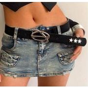 ファッションベルト 帯   ベルト パンク風 フェイクレザー