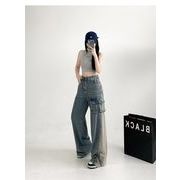 【予約226911】大きいサイズ春秋新作 韓国 カレッジ風 新しいデザイン カジュアル デニム パンツ S ~4L