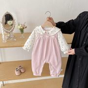 2026春秋子供服 シンプル 可愛い ロンパース 連体服 韓国風 防寒 温かい ベビー服 キッズ服 [66~90cm]