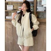 2025年INS 秋冬新作   気質   おしゃれ   ツイード   ジャケット+ショートパンツ   2 点セット