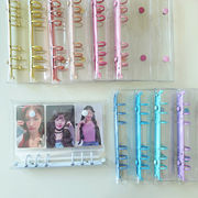 カラフルなクリップ PVC透明パンフレットカバー アルバム収納帳 手帳カバー A6