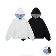 メンズ 両面着用 ジップアップパーカー 男女兼用 ボアフリース トップス 秋冬 2026新作 ★全2色