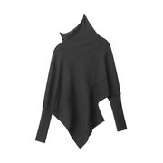 買って良かったです 女性用半高襟不規則シルエット バットスリーブニットプルオーバー 長袖 2色選択可