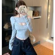 トップス Tシャツ 長袖 レイヤード スリム カットソー