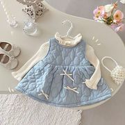 新作女の子ワンピース　女の子ベスト キッズスカート 子供長袖 シャツ防寒LF