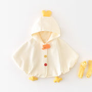 2026春※アウター 防風 フード付き ひよこモチーフ マント 0～3歳 男女兼用