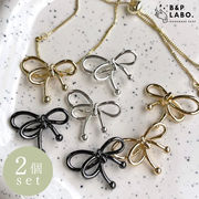【即納2個入】リボンペンダントパーツ 裏カン付き ブレスレット ボタン ポニーフック ヘアゴム