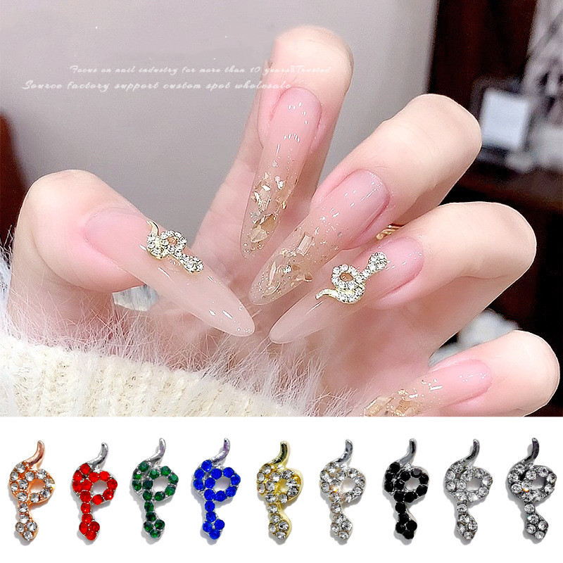 クリスタル スネーク ネイルパーツ へび ゴシック パンク ロック クロム ヘビ アニマル 動物 ネイルアート