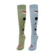 和柄デザイン着圧ハイソックス【鮨】