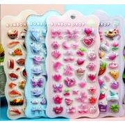 手帳素材装飾　3D　貼り付けパーツぷくぷく立体シール　携帯装飾品　エポキシステッカー