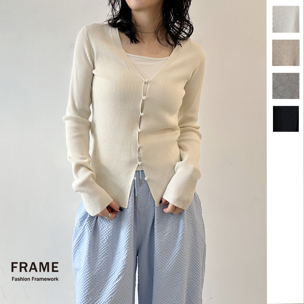 【2026新作】リサイクルポリVネックカーデ