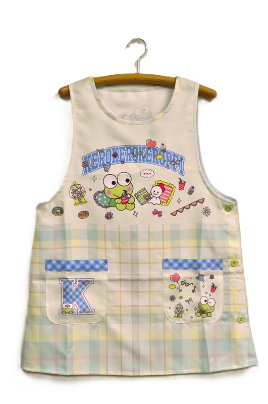 【即納】けろけろけろっぴなかよしキッチン　レディースエプロン 保育士 介護士