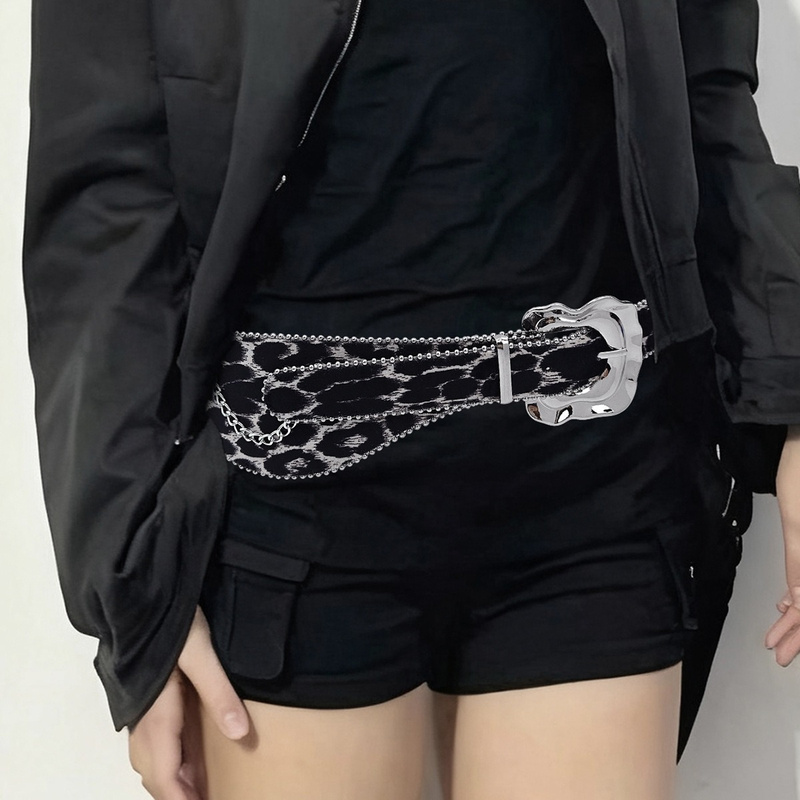 ベルト ヒョウ柄 レオパード Y2K ギャル マット レトロ 個性的