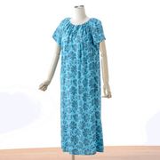 ★新着！★  サマードレス Aライン / blue flower 涼しくゆったり  ～バリ島より