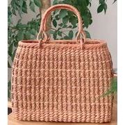 網代編み　内布付き　山葡萄　かご　バッグ　天然素材　手作り