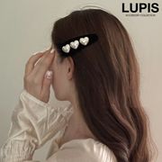 ヘアアクセサリー ヘアピン ぱっちん ぱっちんピン スリーピン ハート パール ベロア調 ガーリー