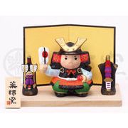 ★端午の節句を飾る★ 縁起の良い五月人形【錦彩　わらべ大将】