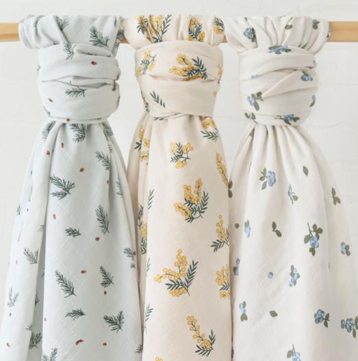 新入荷★ベビー＆新生児★ブランケット　毛布　バスロブ　Ｍuslin Cotton　120*120cm　2層★4色　