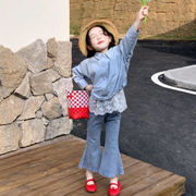 2026春秋新作 韓国風子供服 キッズ服 ベビー服 女の子 トップス シャツ&ジーンズ分けて販売 90~140CM