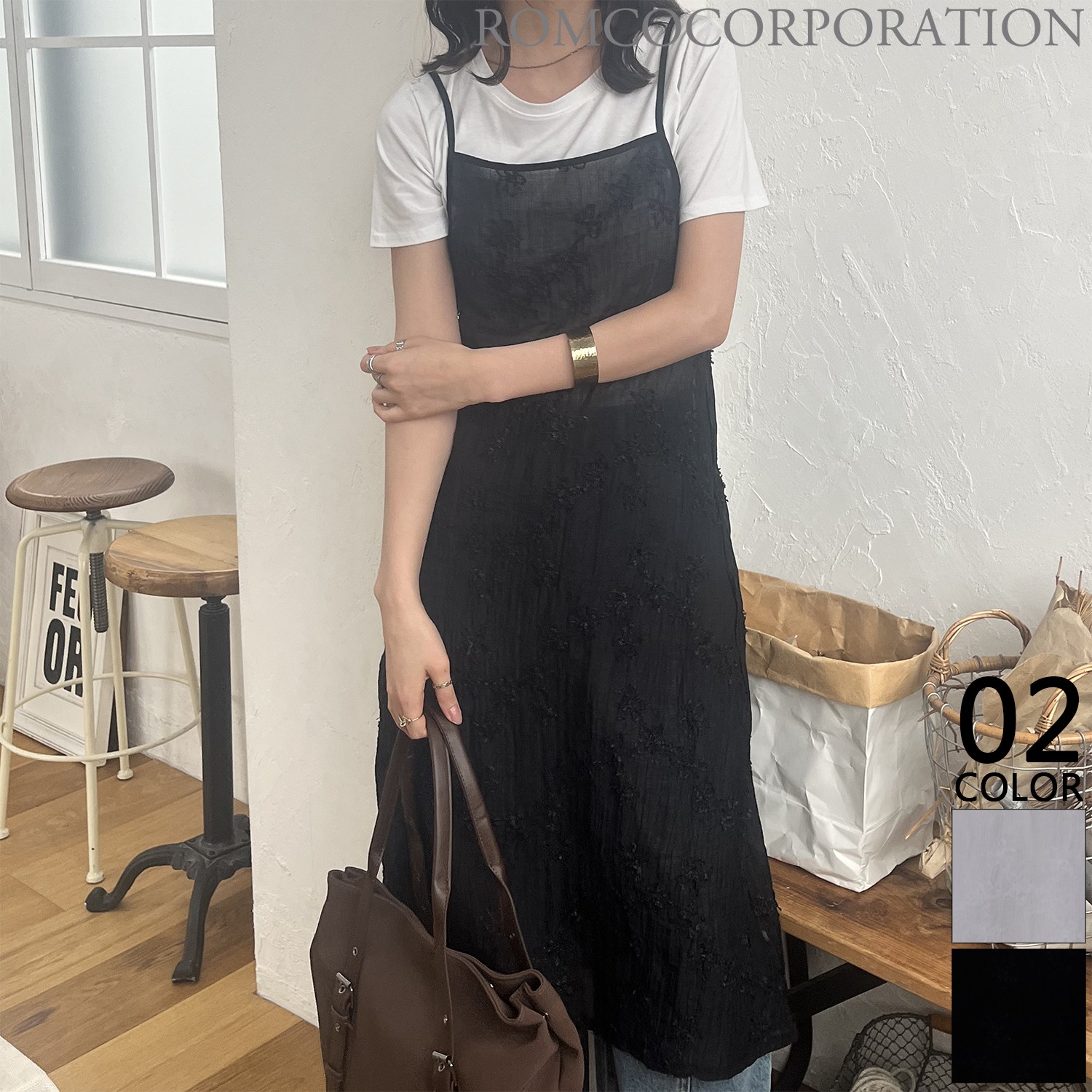 【2026新作商品♪】刺繍シアーキャミワンピース