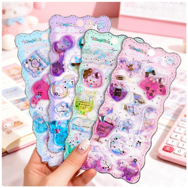 【6種類】ウォーターシール ぷくぷくシール シール デコシール 水シール ぷっくり 透明感 ツヤ