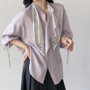 UC1040トップス レディース シャツ ブラウス スカーフ付き 2色 通勤 韓国風 2026春新作